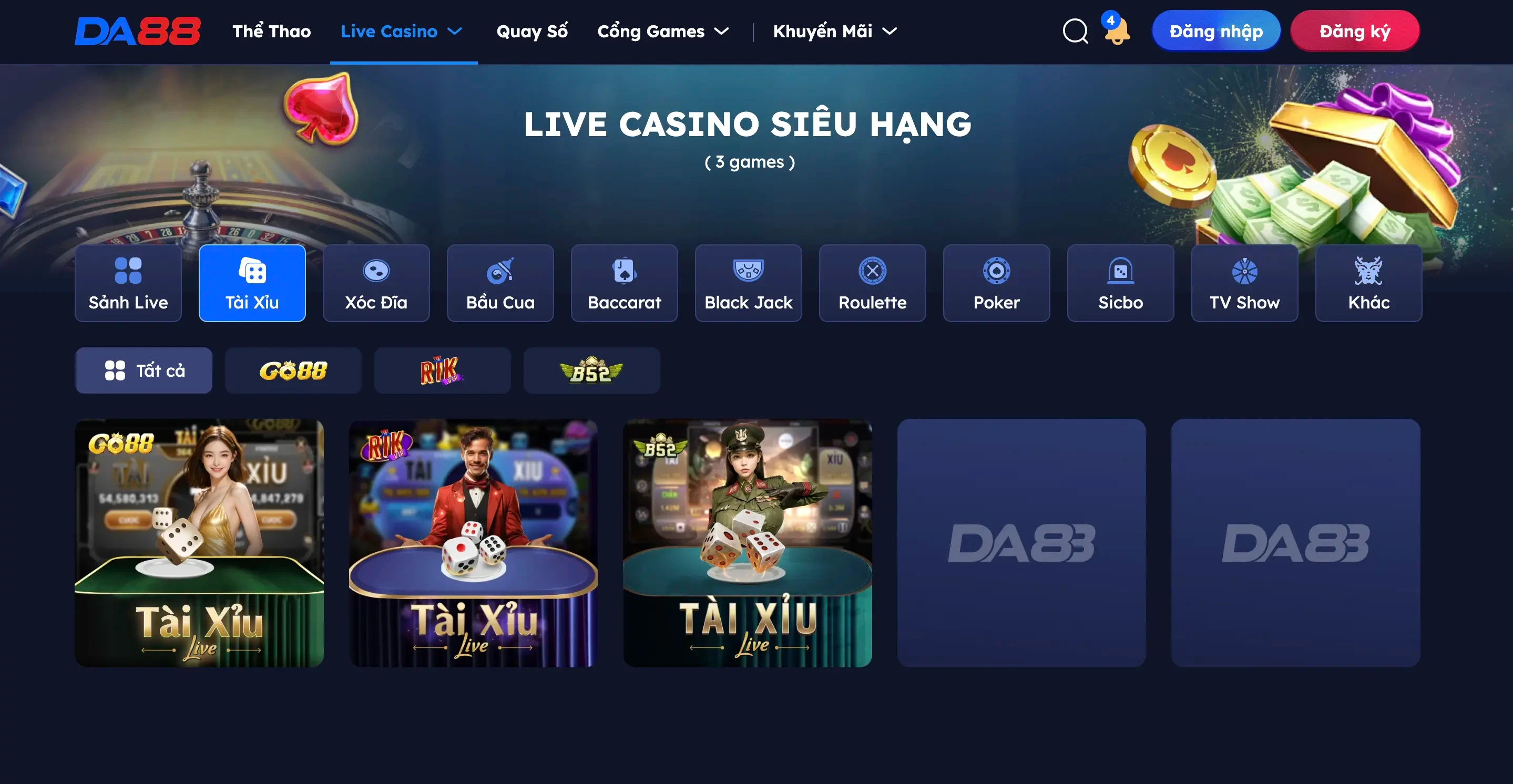 DA88 Bật mí 3 bí quyết chơi tài xỉu không thua của cao thủ